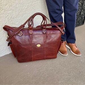Vintage Cristoforo Colombo by L.A.P.A. Italian Leather Weekender Bag